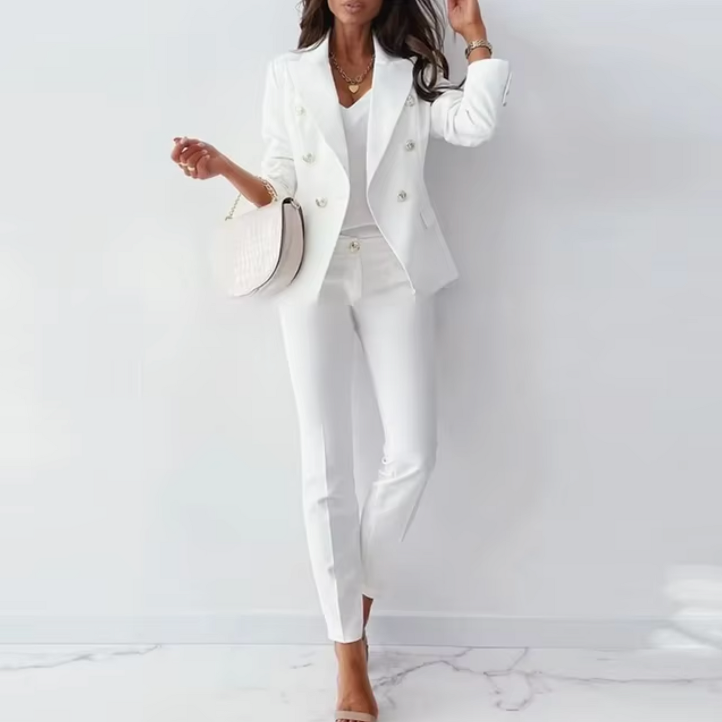 Lumeria | Conjunto de dos piezas para mujer con blazer y pantalón slim | Elegante