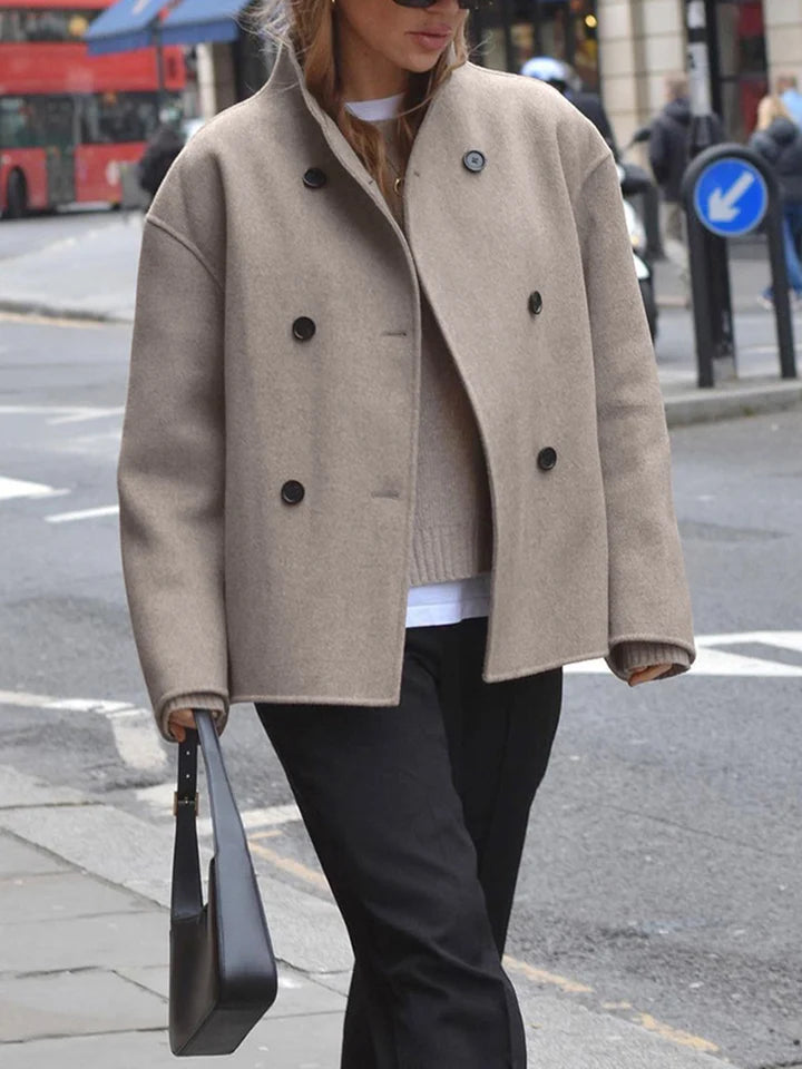 Chaqueta para mujer corte amplio cierre con botones tendencia uso diario