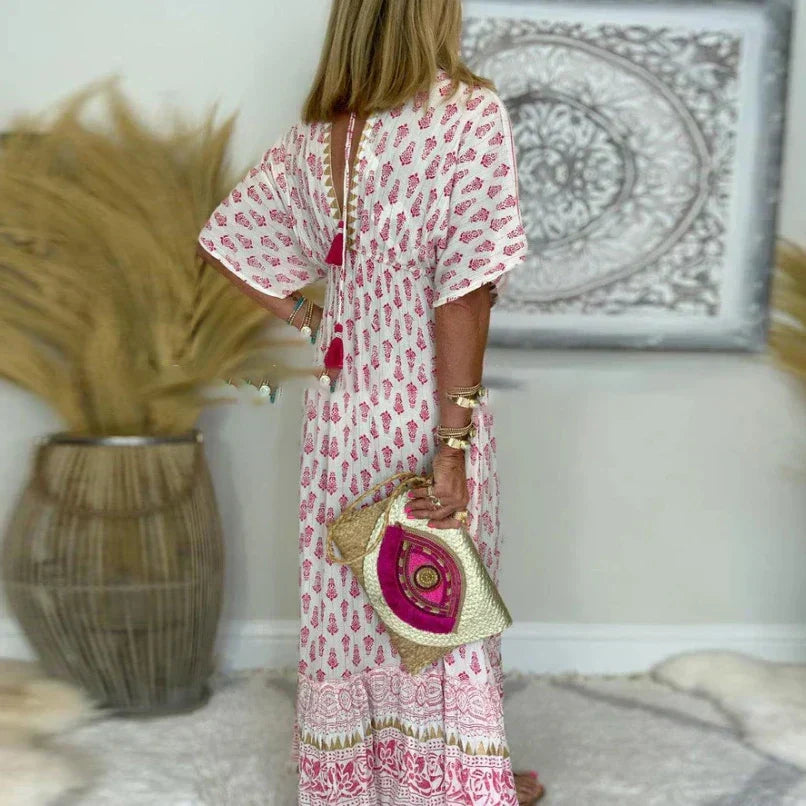 Nerisa | Vestido maxi con estampado y estilo boho