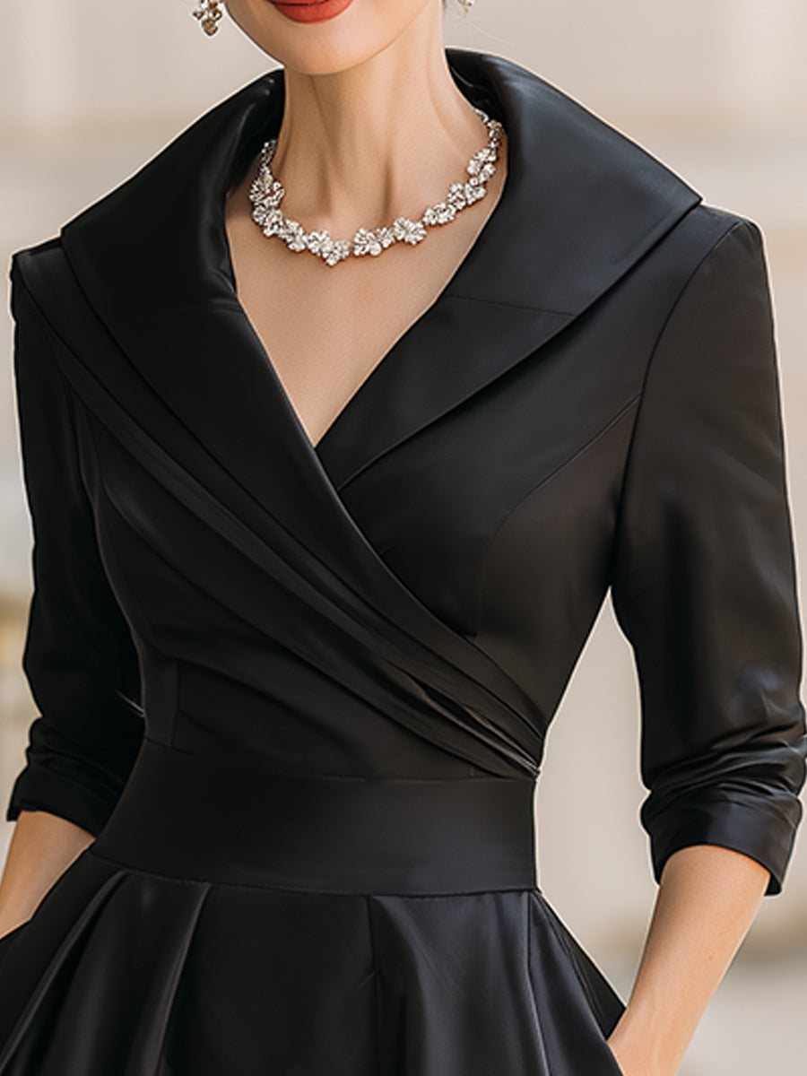 Aroa | Vestido midi cruzado elegante para mujer con escote en V