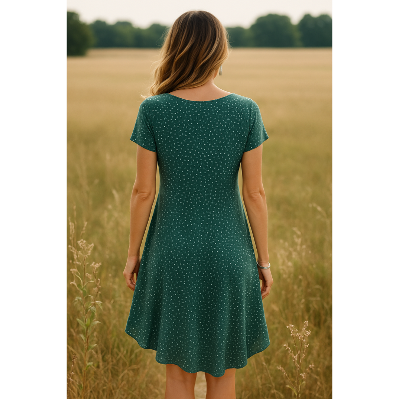 Olivara | Mini vestido de verano para mujer con cuello redondo | Liviano