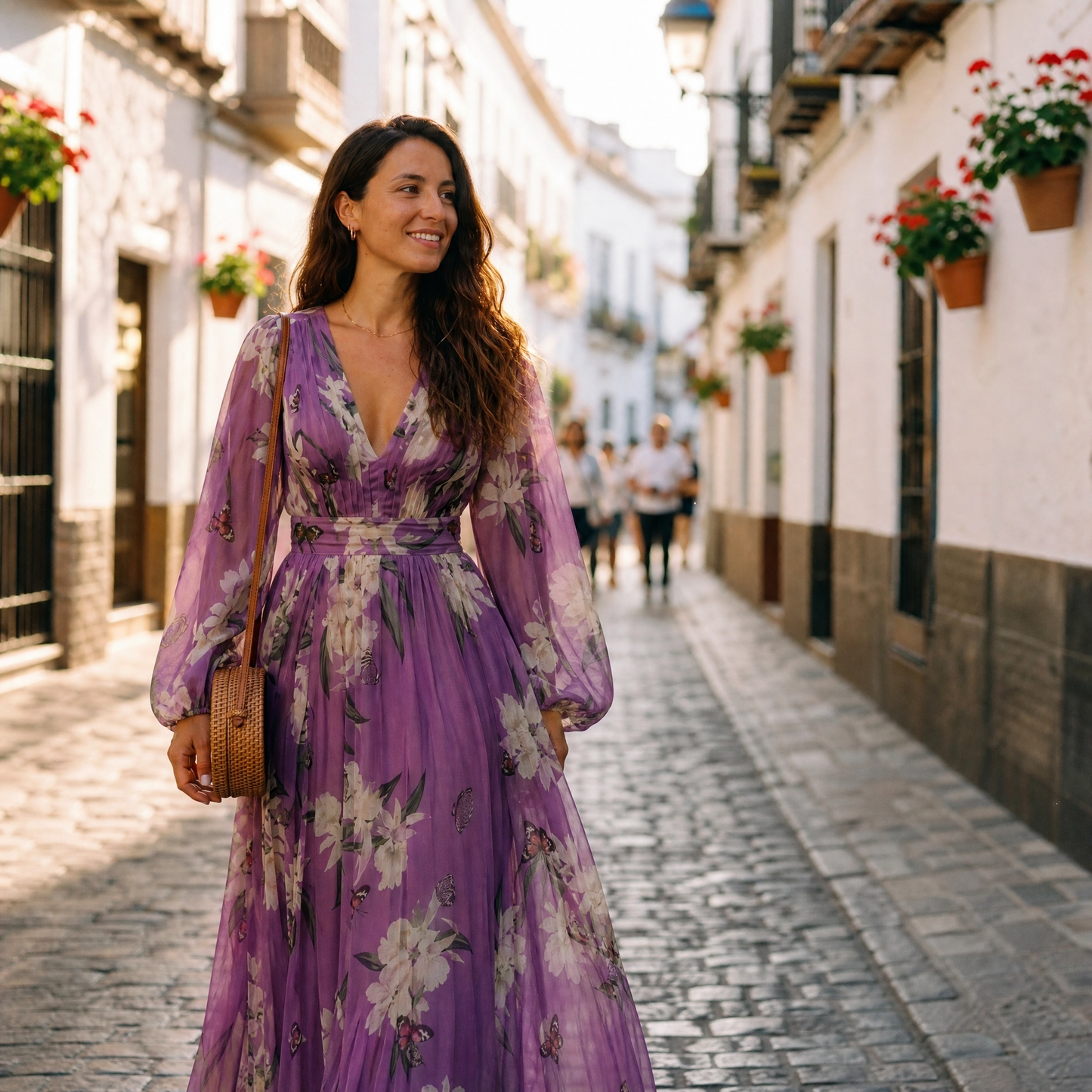Elena | Vestido maxi floral para mujer con escote en V y diseño cómodo
