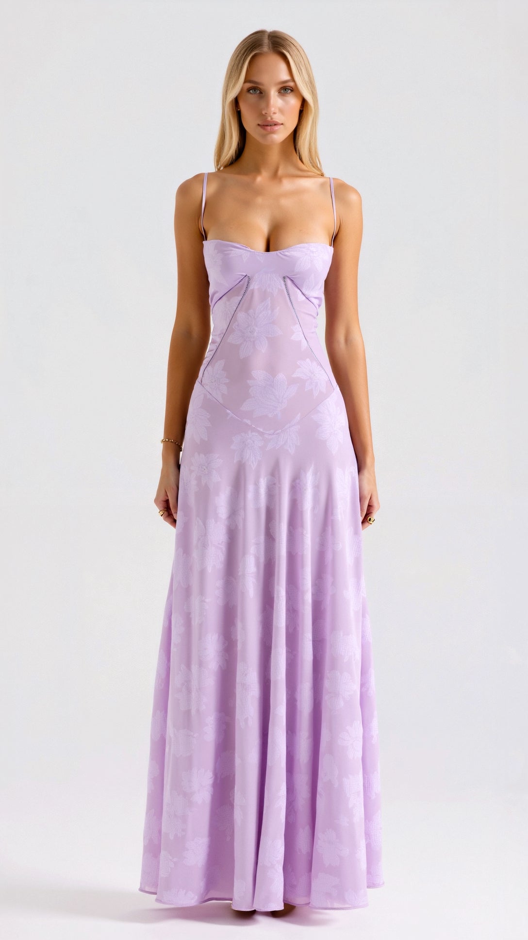 Pavia | Vestido maxi de boda con tirantes finos y diseño fluido para mujer