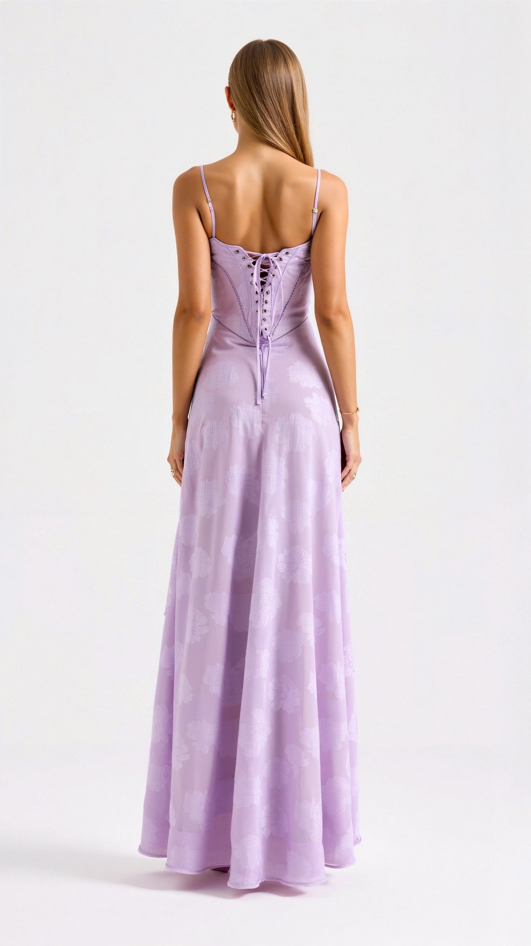 Pavia | Vestido maxi de boda con tirantes finos y diseño fluido para mujer