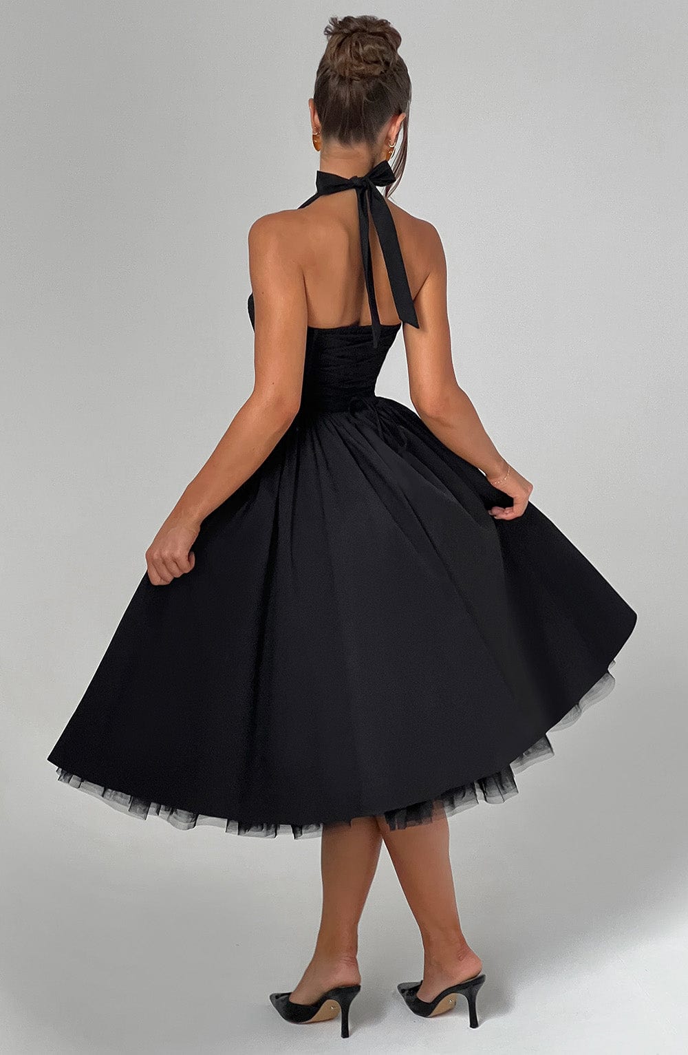 Lúa | Vestido midi halter para mujer para eventos