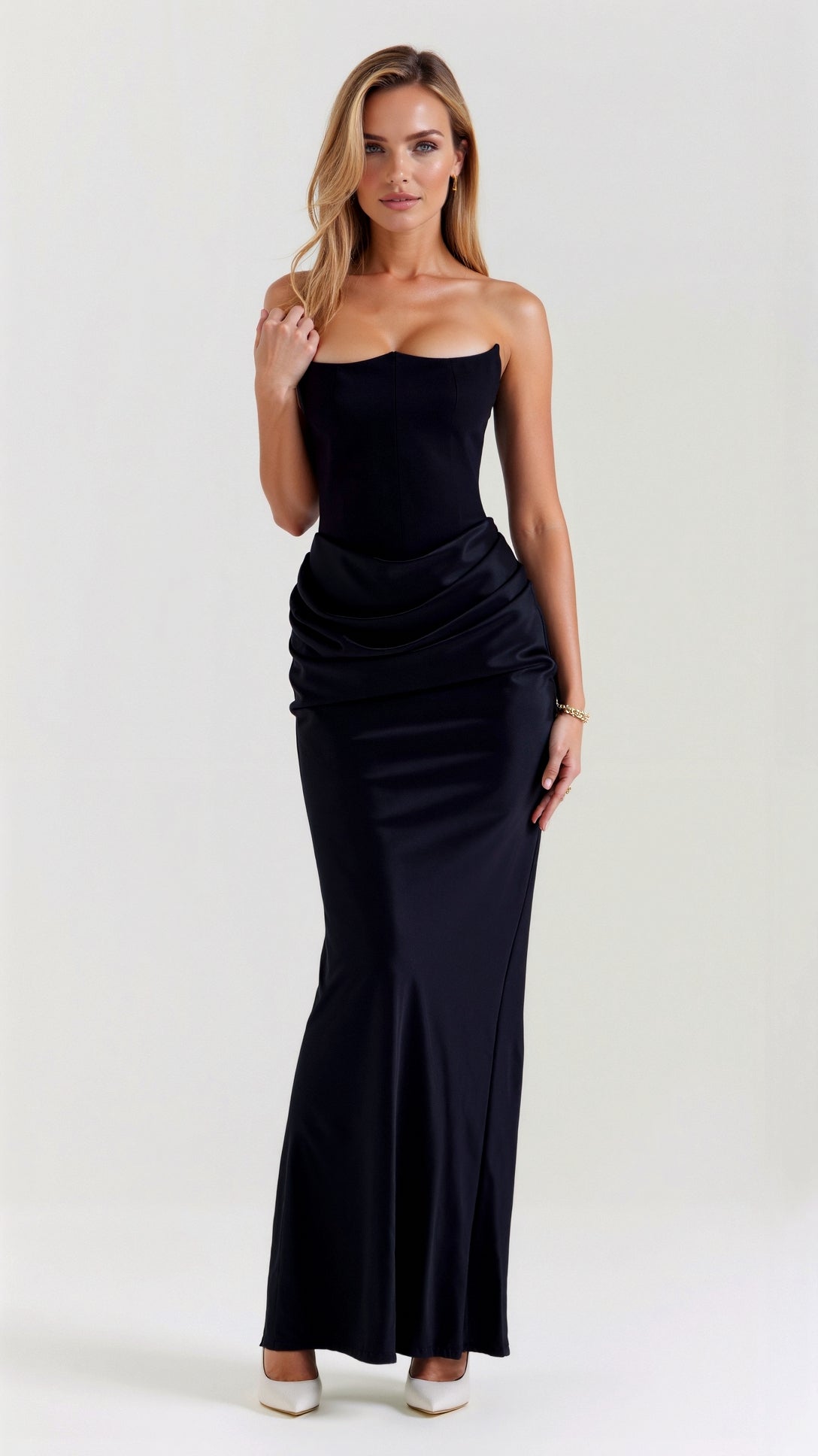 Florena | Vestido maxi de boda con silueta columna elegante para mujer