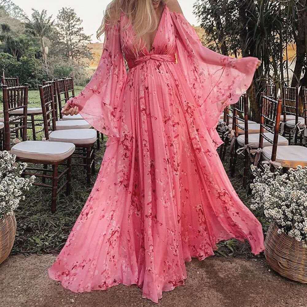 Odalys | Vestido largo para mujer con estampado floral | Elegante