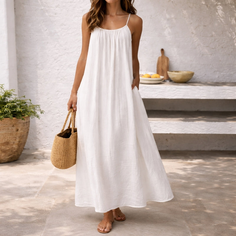 Trinidad | Vestido maxi para mujer con tirantes finos y corte suelto