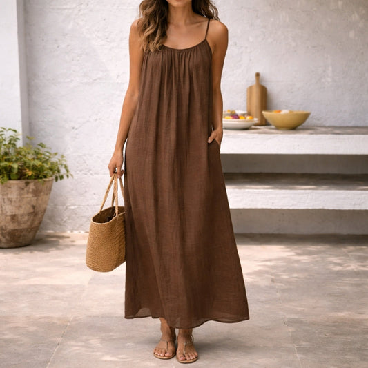 Trinidad | Vestido maxi para mujer con tirantes finos y corte suelto