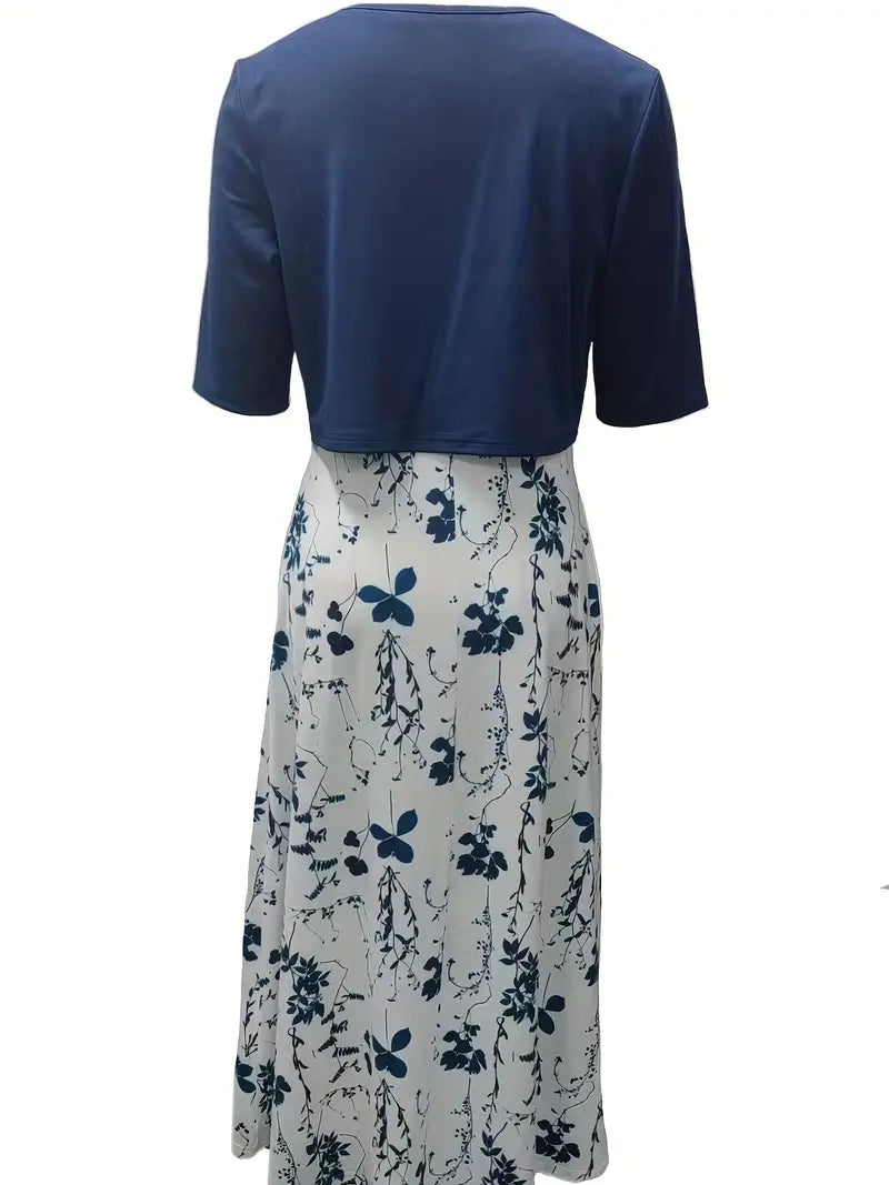 Sofía | Vestido midi para mujer con estampado floral y chaqueta