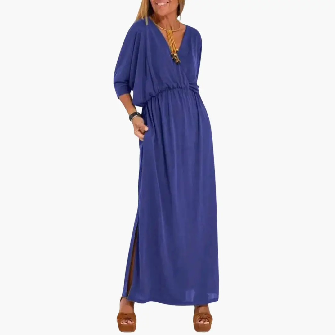 Pilar | Vestido para mujer con cuello en V y diseño largo