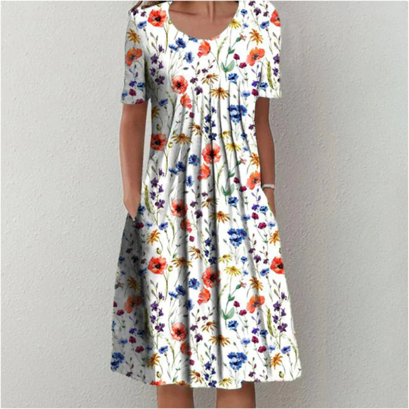 Aroha | Vestido casual con estampado floral y bolsillos