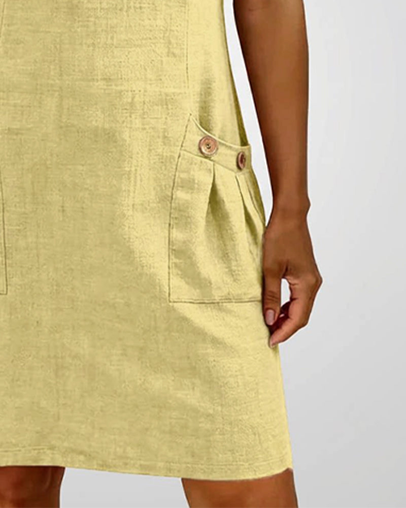 Renira | Vestido recto para mujer con cremallera y bolsillos