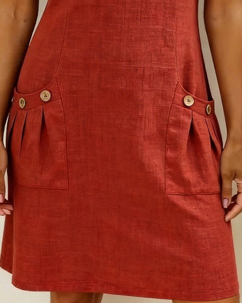 Renira | Vestido recto para mujer con cremallera y bolsillos