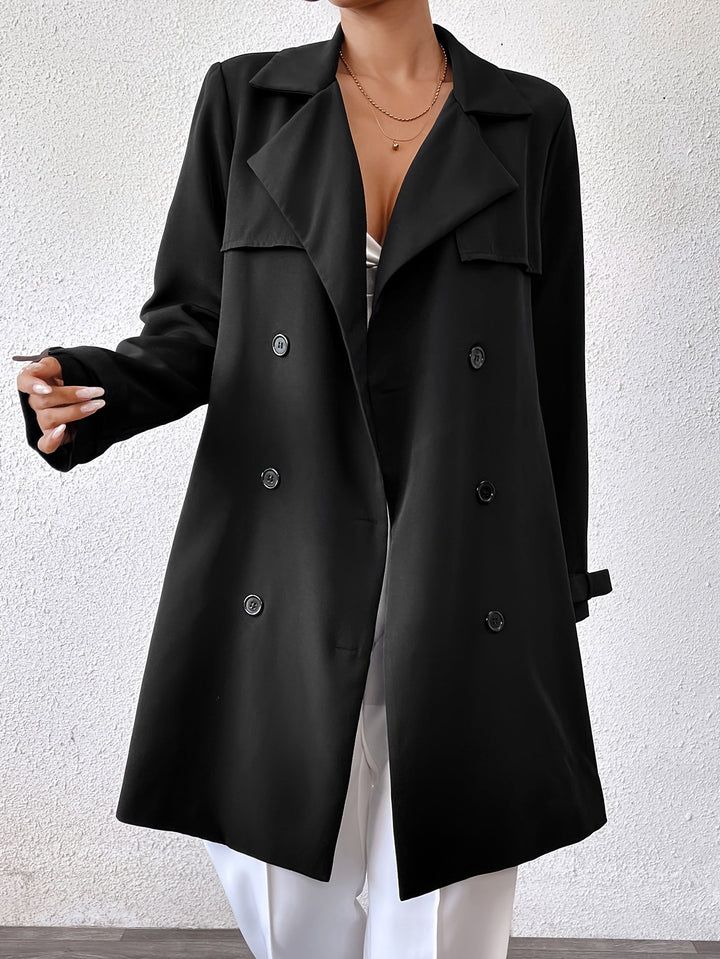 Abrigo largo reversible para mujer Cinturón con lazo Trench coat