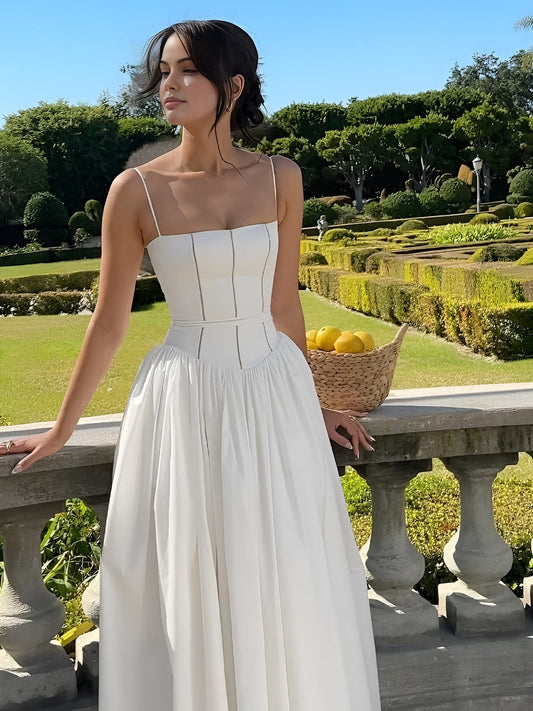 Araceli | Vestido midi para mujer con corsé y tirantes