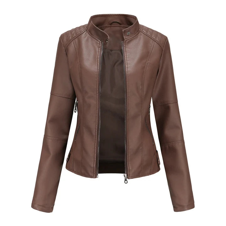 Chaqueta de cuero a medida con forma y estilo estructurado