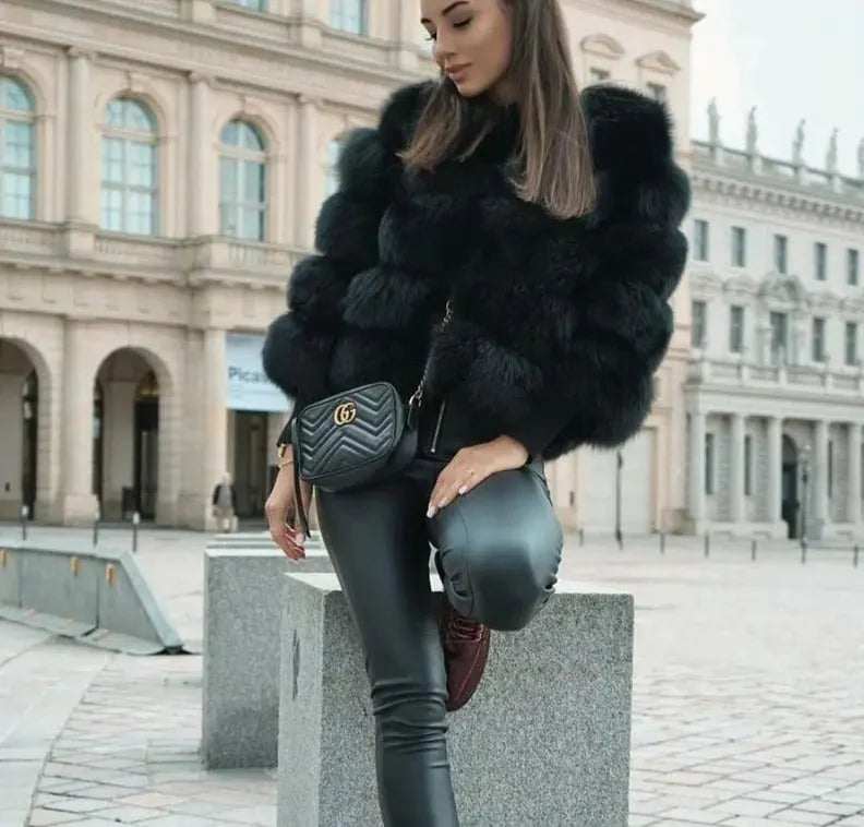 Lacy | Chaqueta de piel sintética para mujer: elegante abrigo y chaqueta corta de pelo sintético