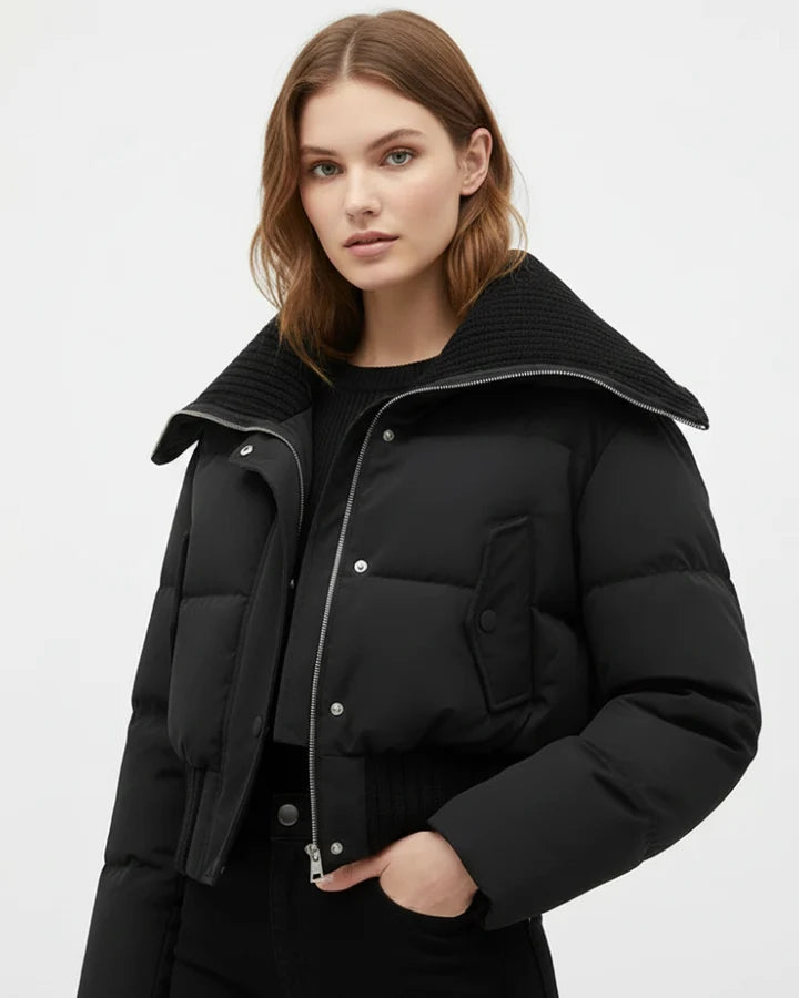 Chaqueta de plumón para mujer oversize – patrón acolchado y calor ligero