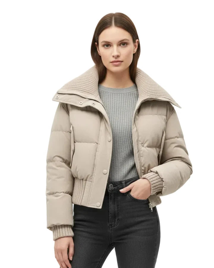 Chaqueta de plumón para mujer oversize – patrón acolchado y calor ligero