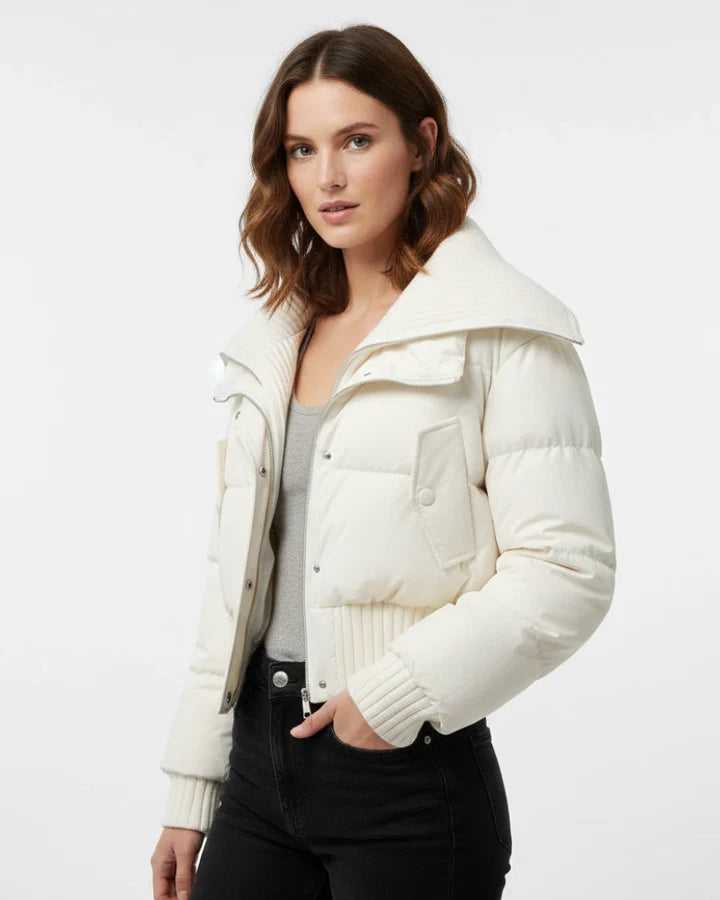 Chaqueta de plumón para mujer oversize – patrón acolchado y calor ligero
