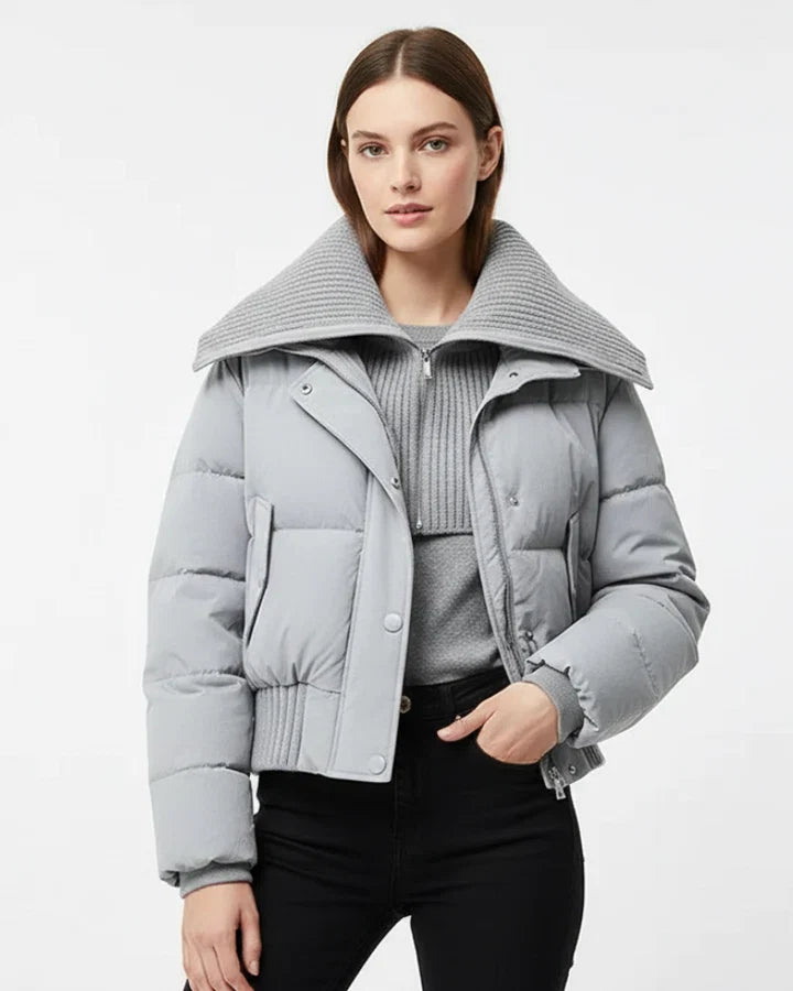 Chaqueta de plumón para mujer oversize – patrón acolchado y calor ligero