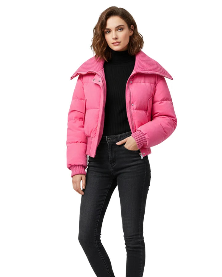Chaqueta de plumón para mujer oversize – patrón acolchado y calor ligero