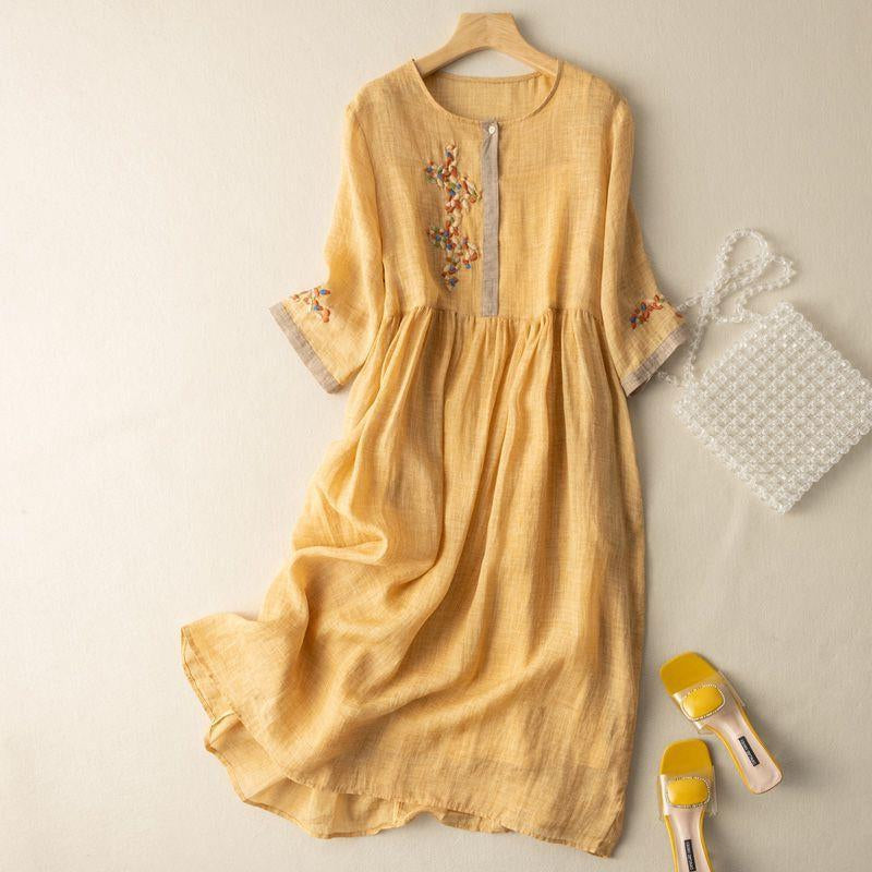 Eulalia | Vestido midi para mujer de verano con bordado