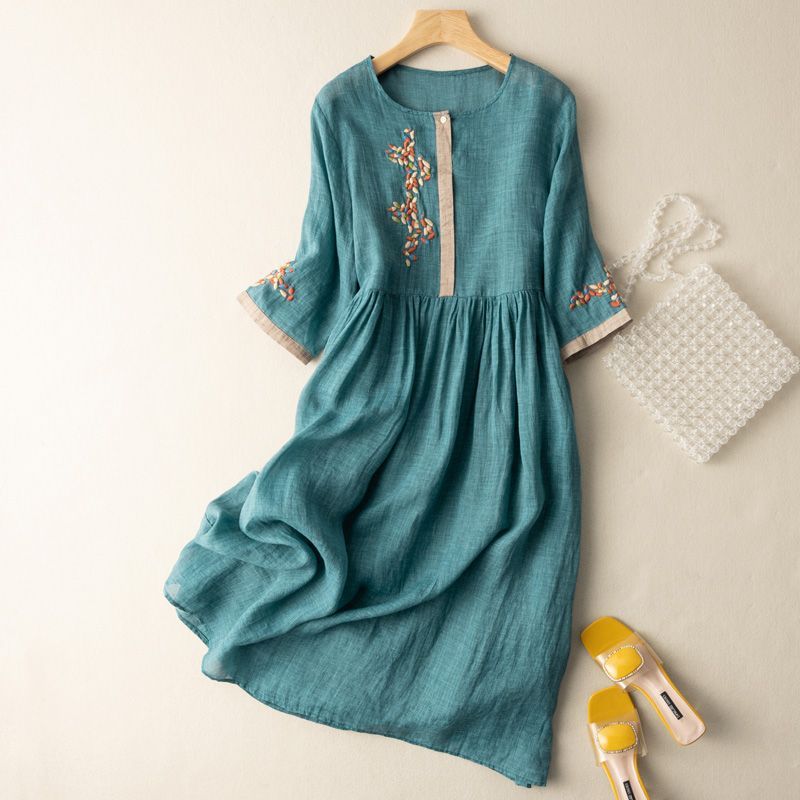 Eulalia | Vestido midi para mujer de verano con bordado