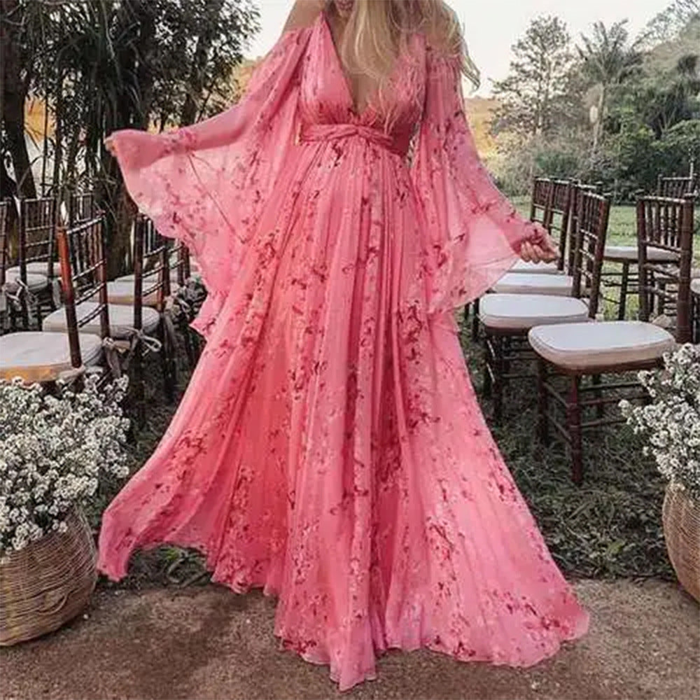 Odalys | Vestido largo para mujer con estampado floral | Elegante