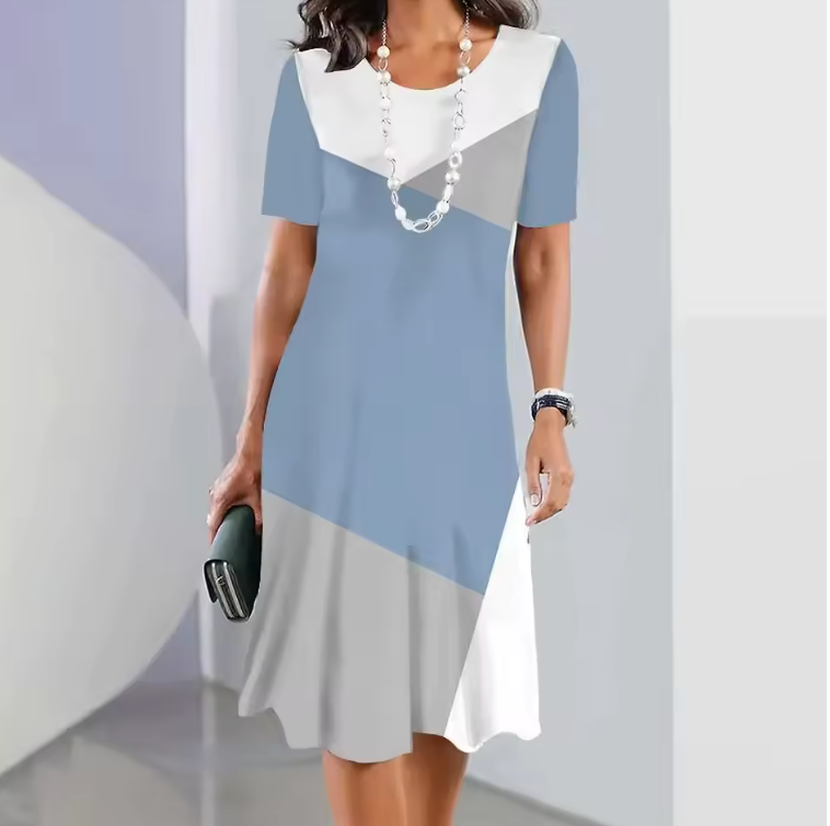 Elmara | Vestido midi para mujer con estampado y manga corta