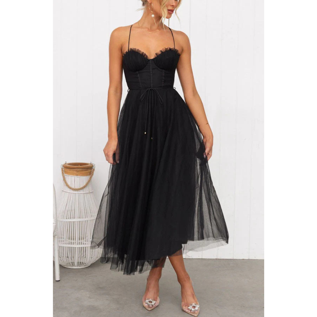Quelina | Vestido maxi moderno para mujer con tirantes finos | Estilizado