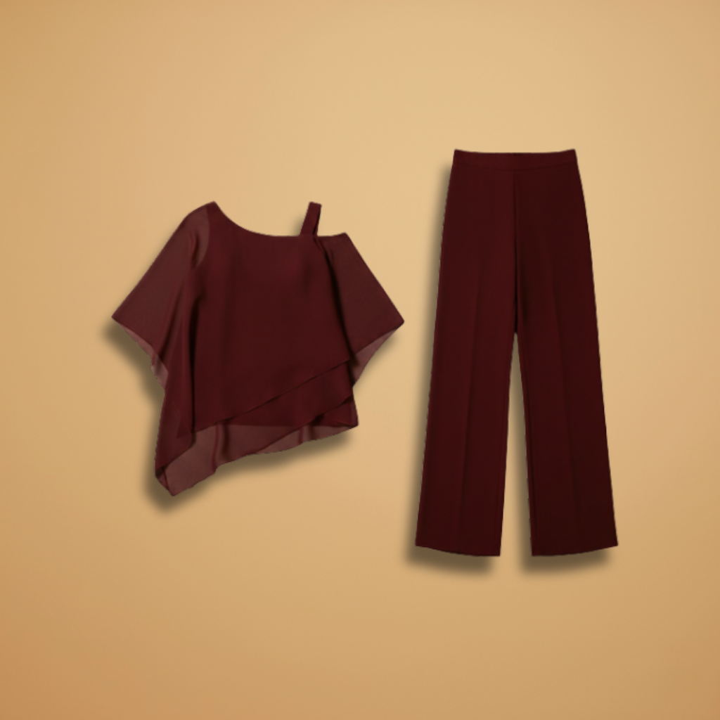 Elisa | Conjunto para mujer de gasa con diseño asimétrico