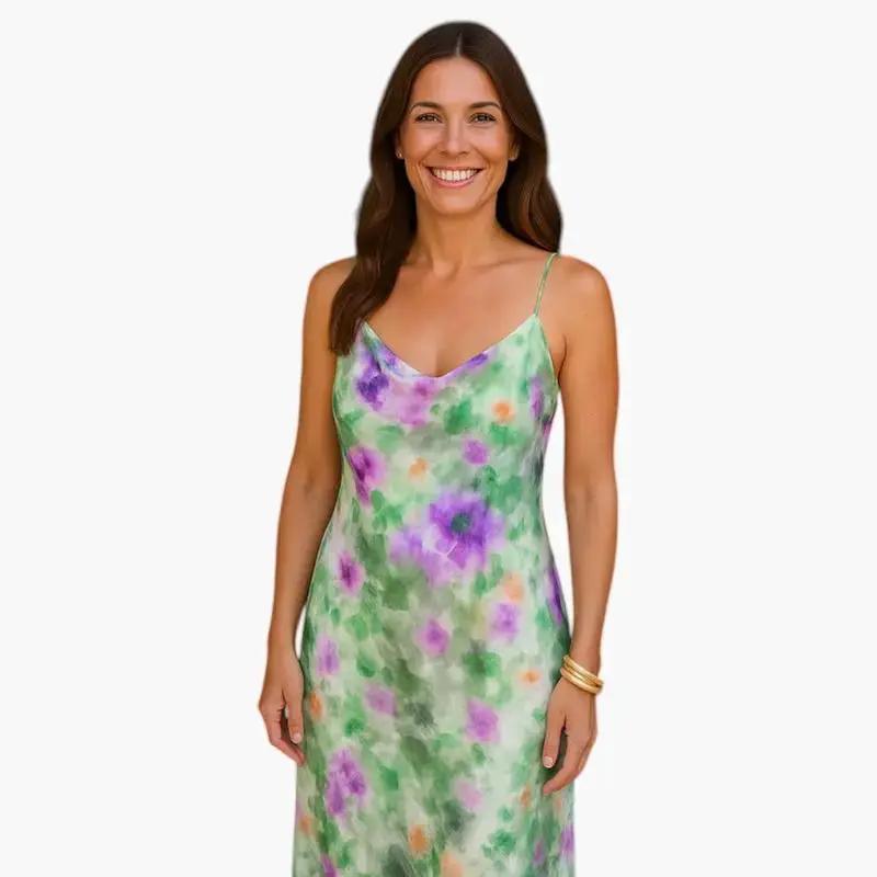 Paloma | Vestido maxi para mujer con bufanda desmontable