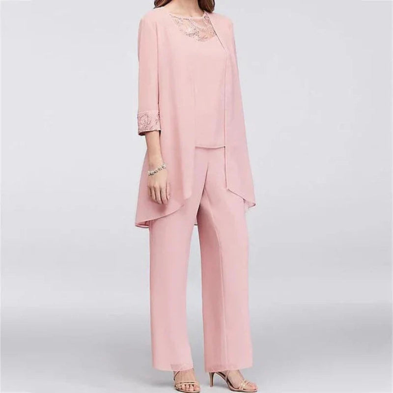 Zoraida | Conjunto de primavera de tres piezas para mujer con pantalón ancho
