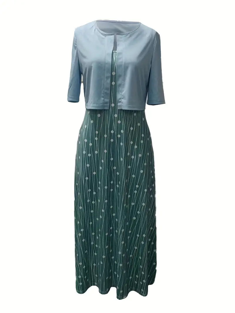 Sofía | Vestido midi para mujer con estampado floral y chaqueta