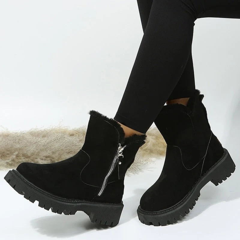 Botas de invierno para mujer cálidas forradas impermeables antideslizantes