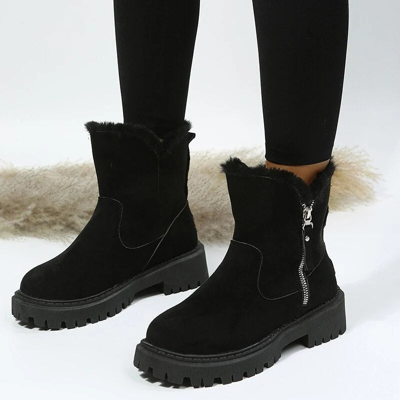 Botas de invierno para mujer cálidas forradas impermeables antideslizantes