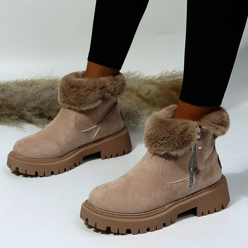 Botas de invierno para mujer cálidas forradas impermeables antideslizantes