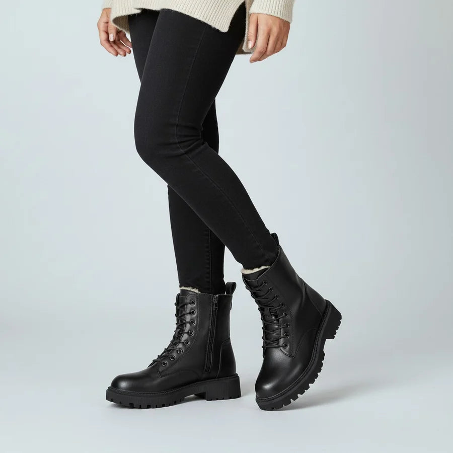 Botas de cuero para invierno elegancia robusta y ajuste cómodo