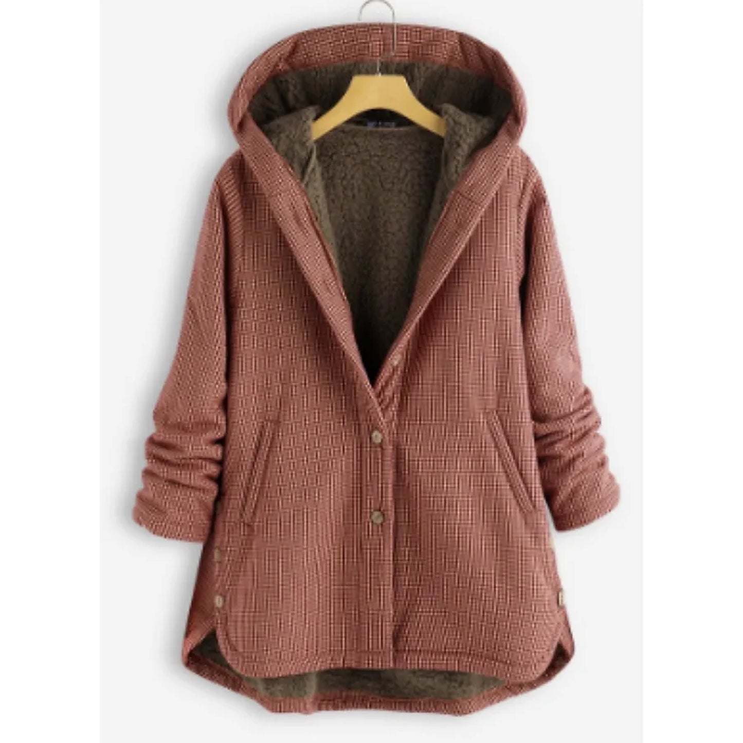 Chaqueta con capucha moderna y cómoda para mujer, cálida para el invierno