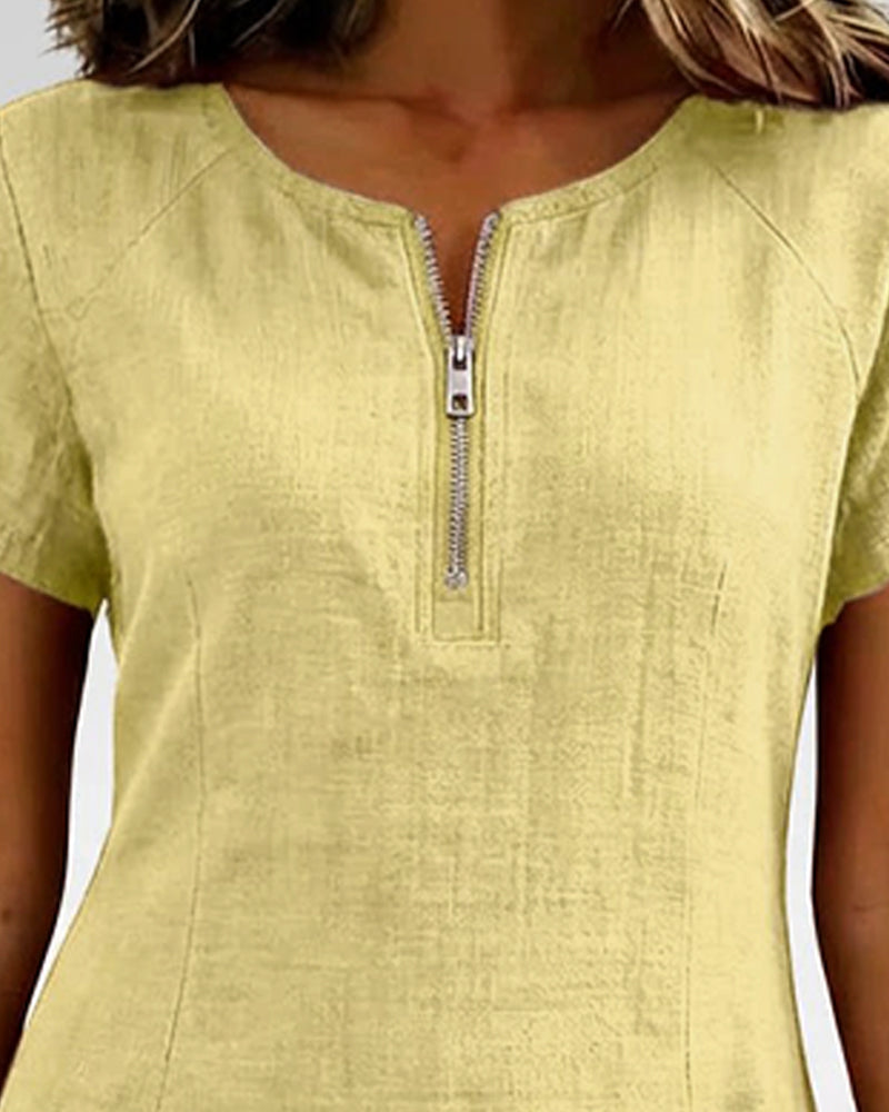 Renira | Vestido recto para mujer con cremallera y bolsillos