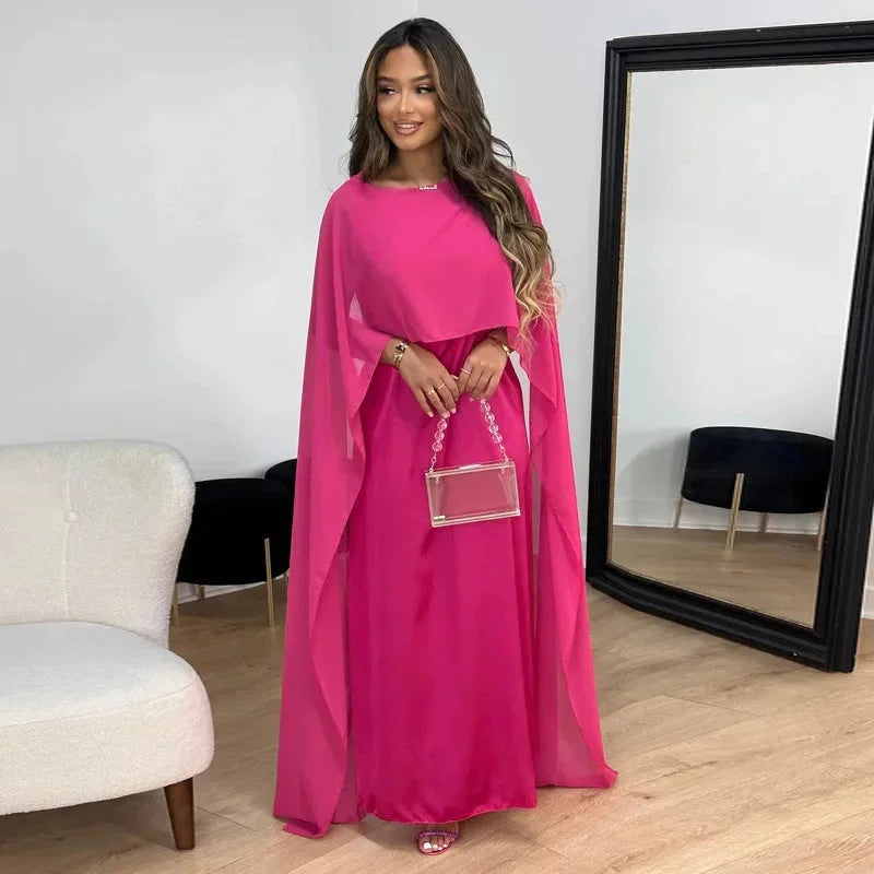Petra | Vestido maxi con capa para mujer invitada de boda