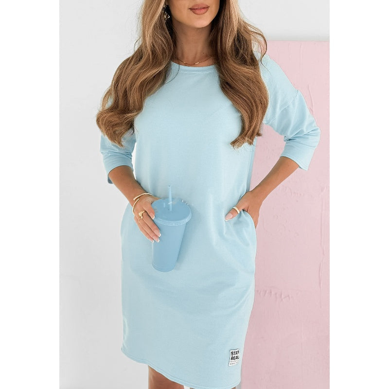 Eliana | Vestido mini para mujer con manga tres cuartos y estilo sudadera