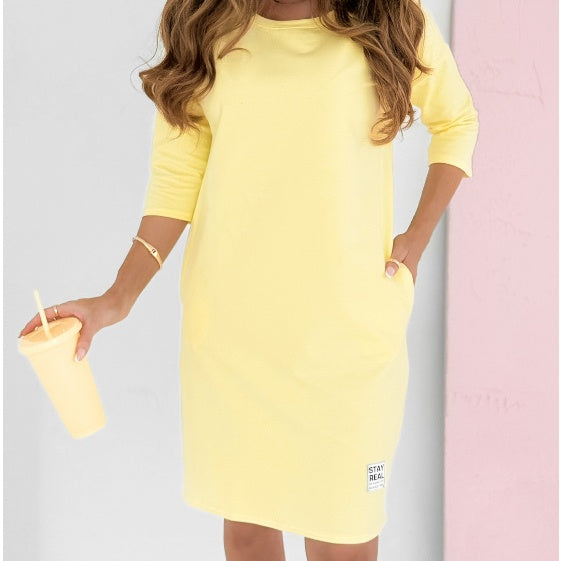 Eliana | Vestido mini para mujer con manga tres cuartos y estilo sudadera
