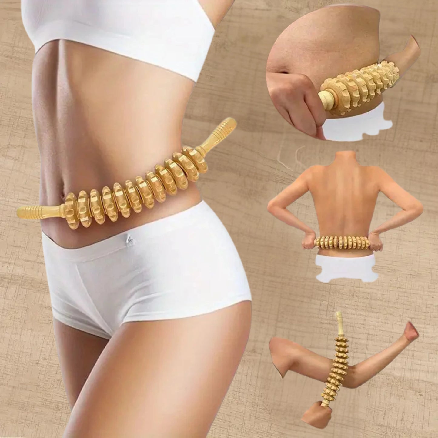 Wood Therapy Roller – Lymphatic Massage & Body Care - Aveneli